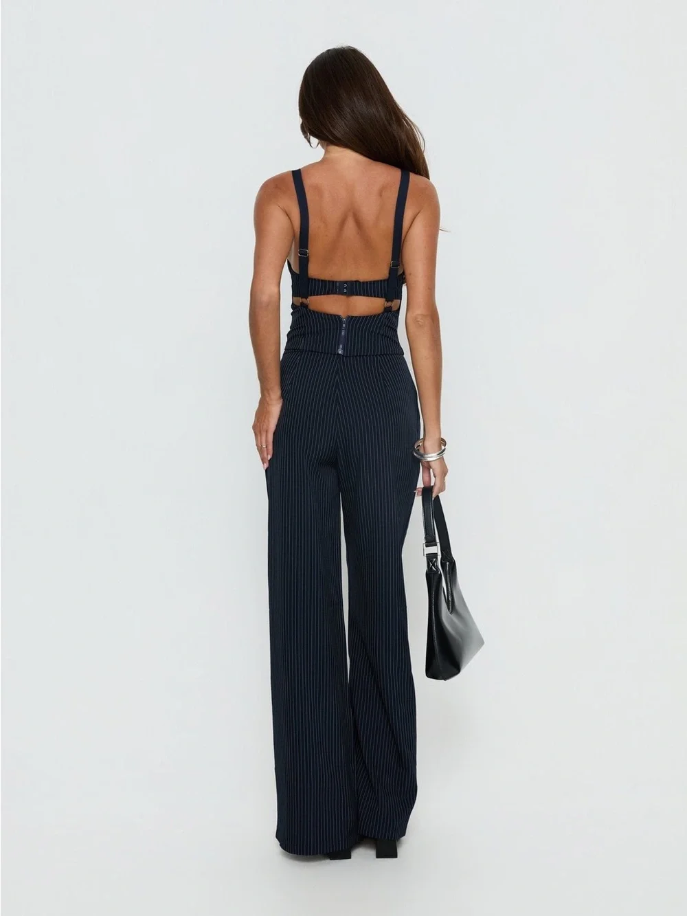 Princess Polly Briana Set Navy Pinstripe 0